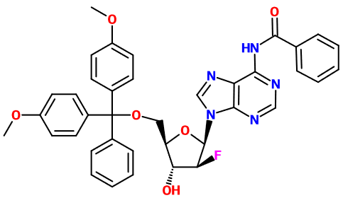 MC080663 5-O-DMT-N6-Bz-2'-F-β-D-arabinofuranosyl-2'-deoxyadenine (图片) MC080663 5-O-DMT-N6-Bz-2'-F-β-D-arabinofuranosyl-2'-deoxyadenine